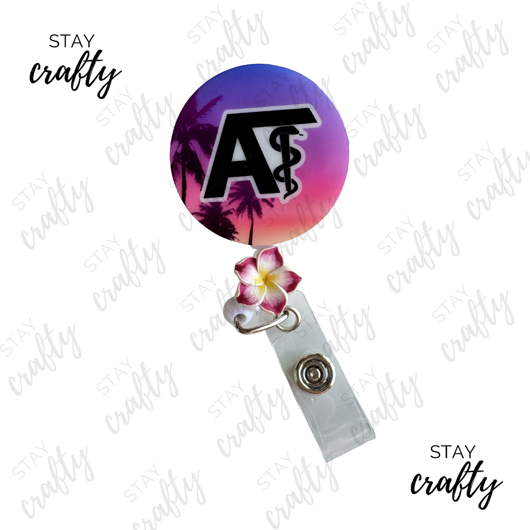 Vibrant_Sunset Summer AT- Alligator Clip Badge Reel