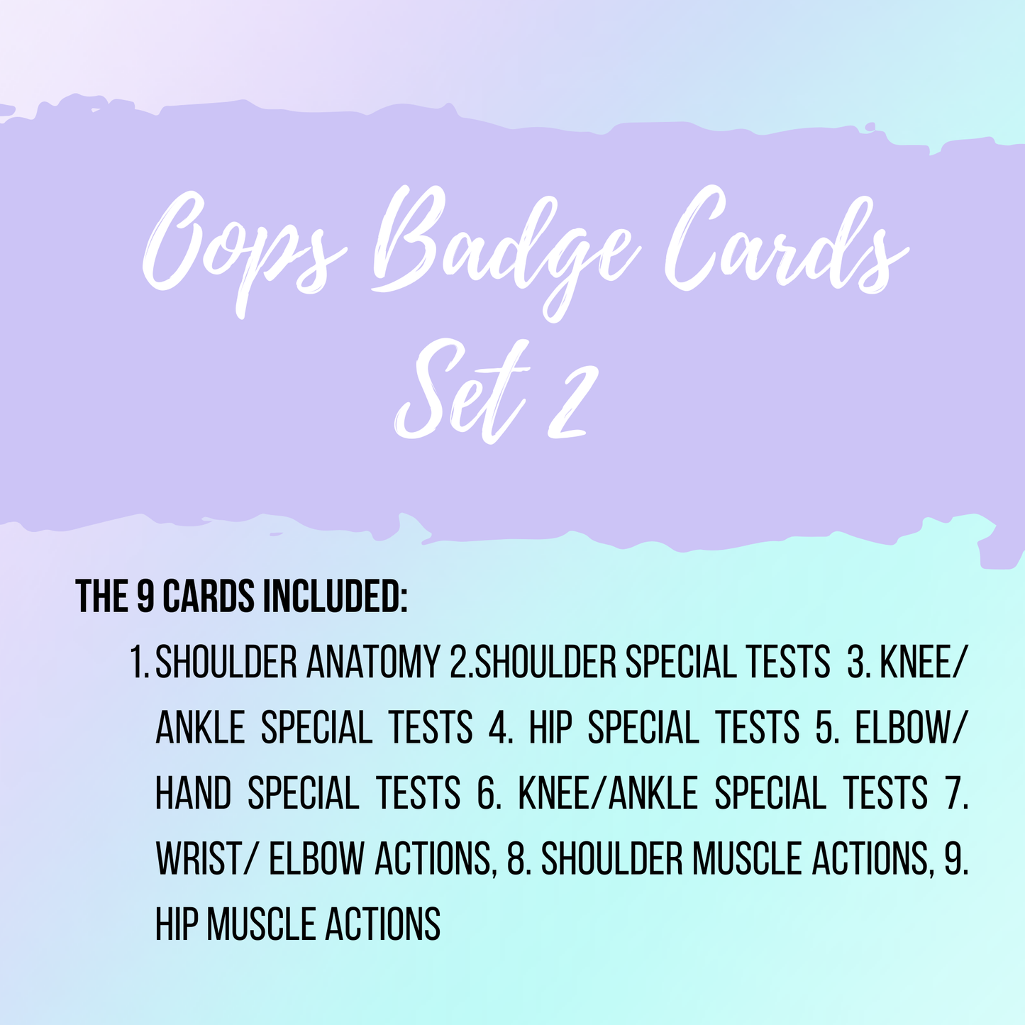 Set 2- Oops Badge Cards