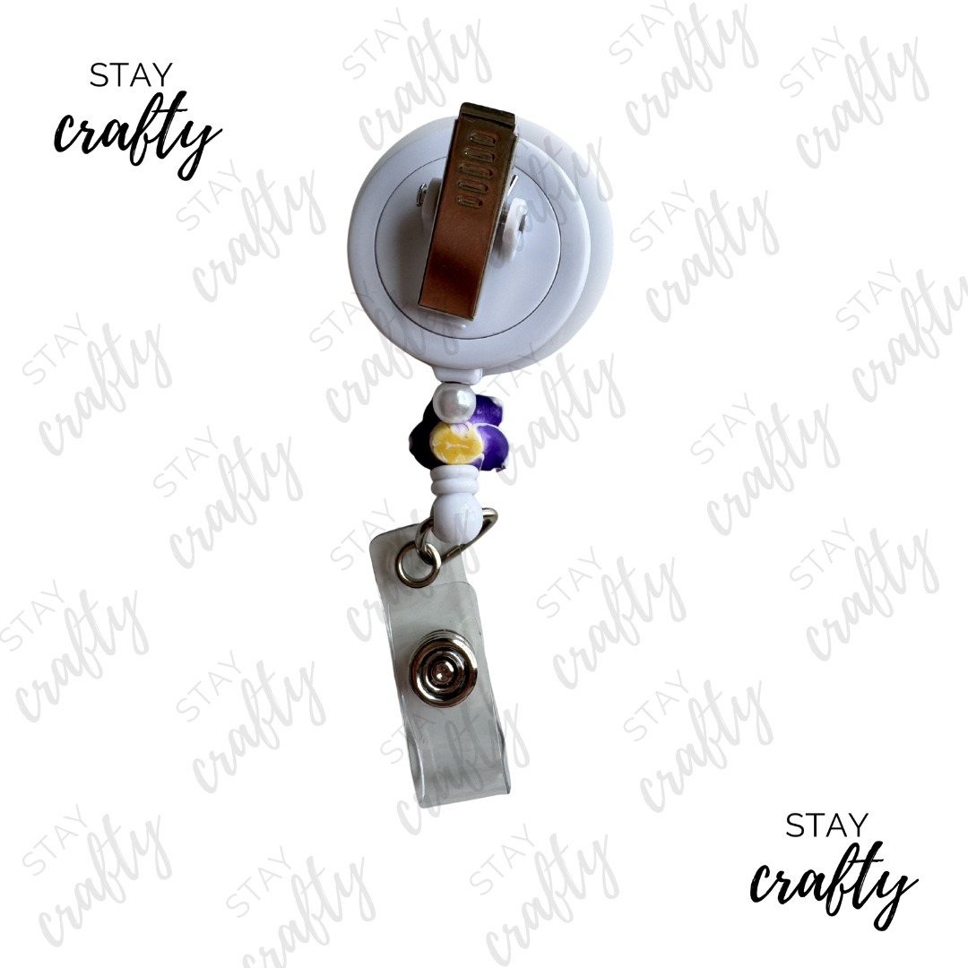 Soft Ombre Summer AT- Alligator Clip Badge Reel