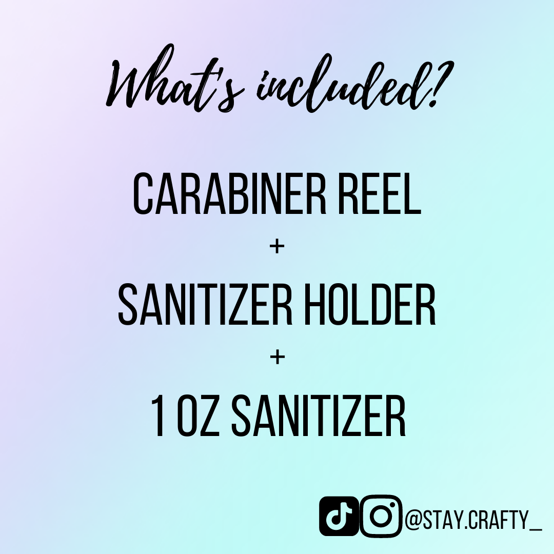 Red Sanitizer holder + R/W/B Badge Reel