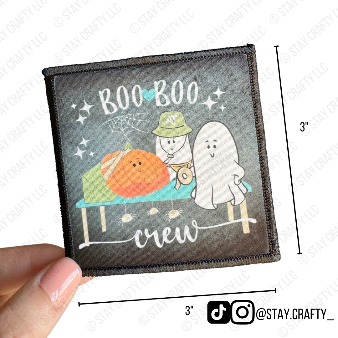 Dark Background Boo Boo Crew w/ Pumpkin- Patch