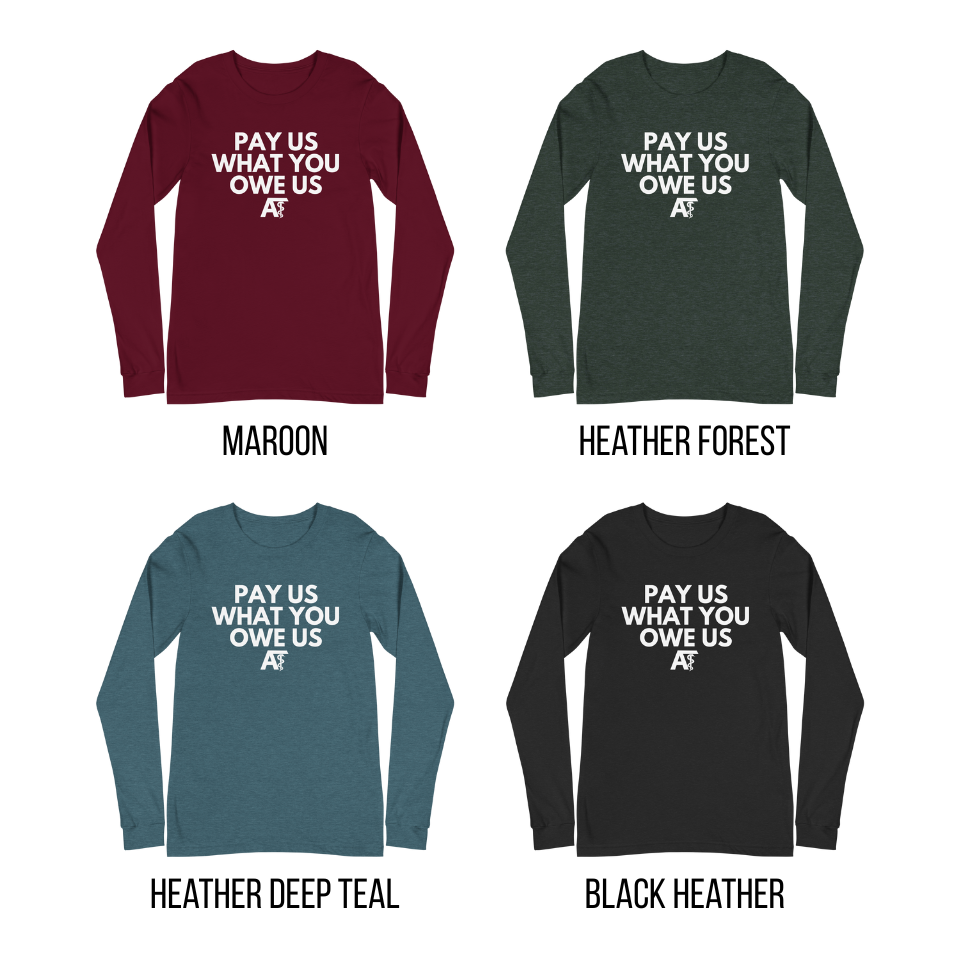 Pay us what you owe us- Unisex Fit Long Sleeve Shirt