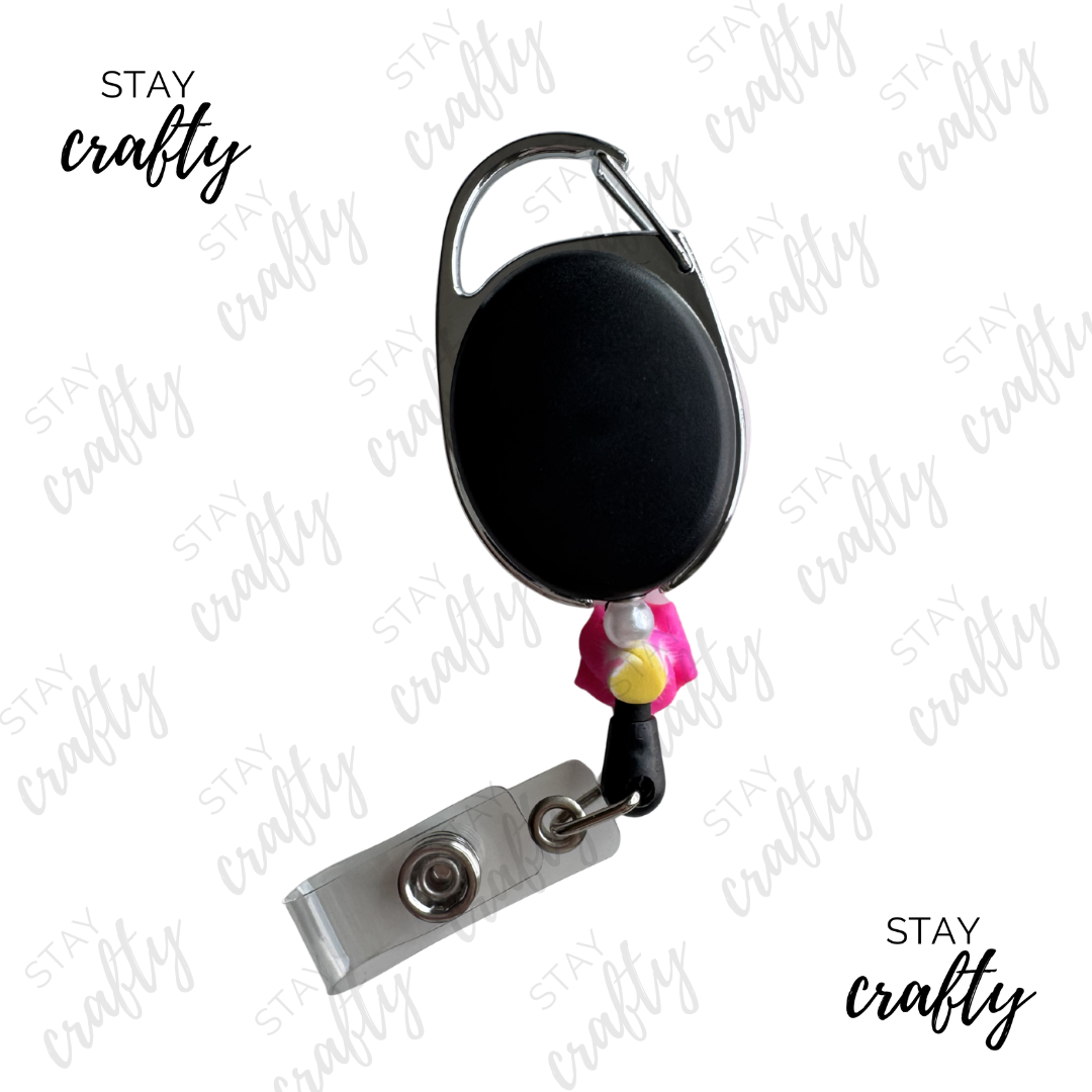 Hot Pink Summer AT- Carabiner Badge Reel
