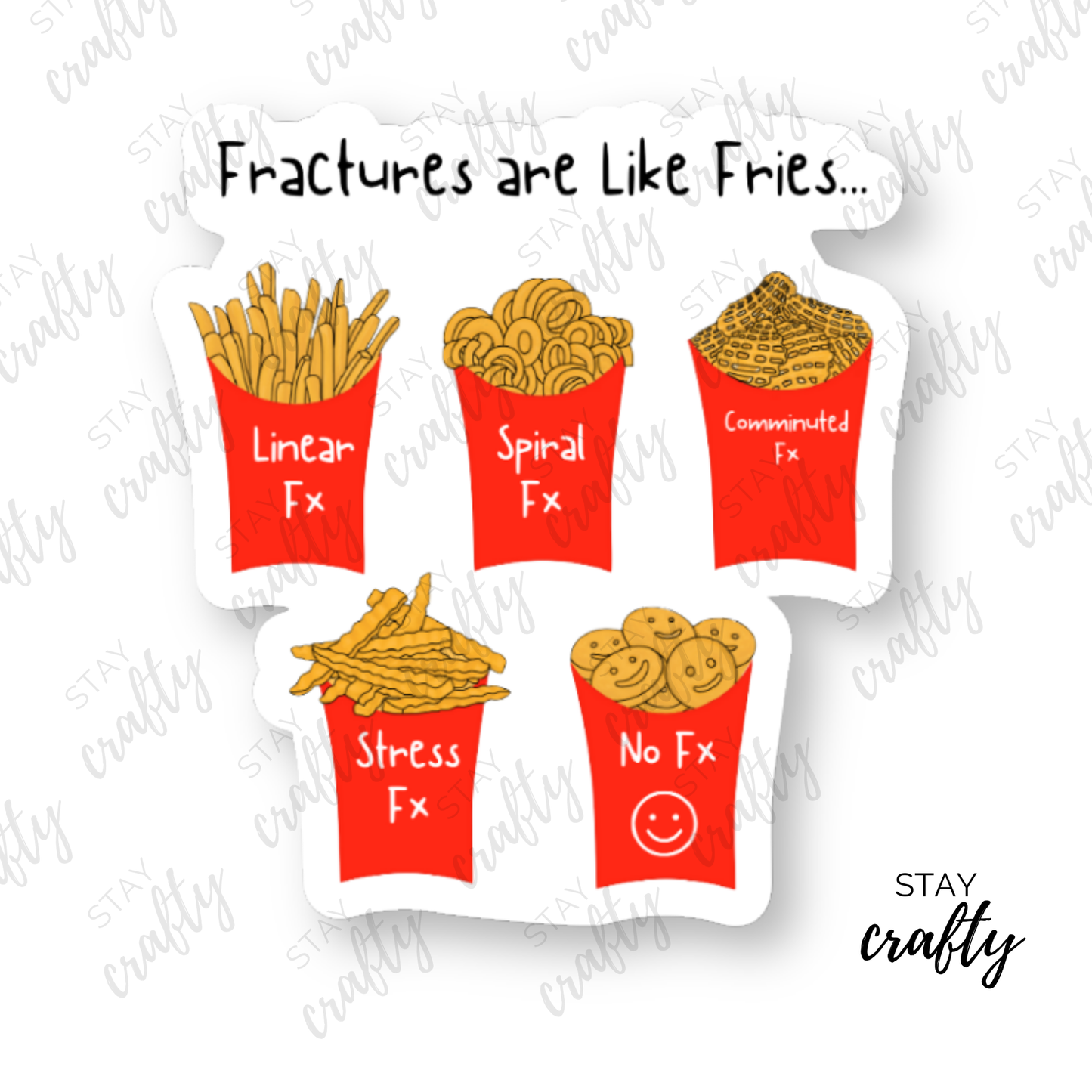 Fractures are like fries- Sticker