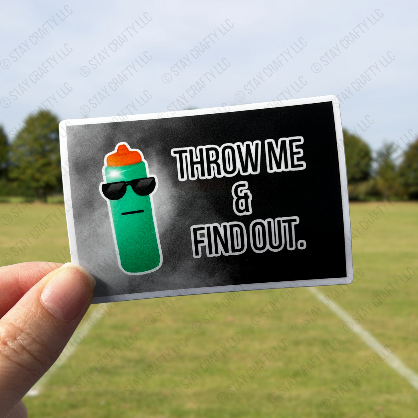Green Throw me & Find out - Sticker