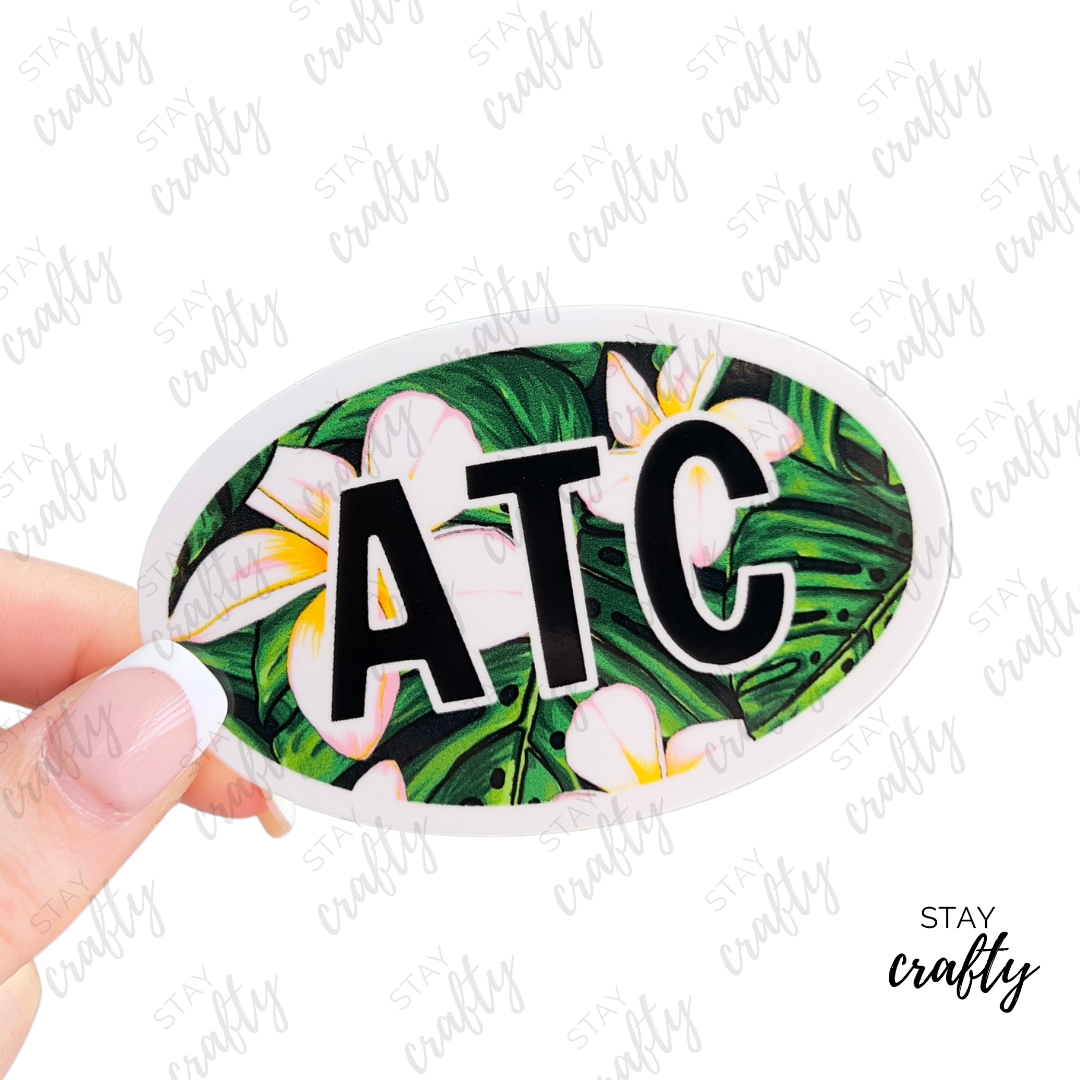 Plumeria ATC- Sticker
