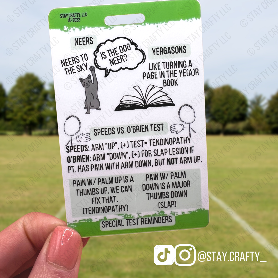 Shoulder Special Tests Badge Card