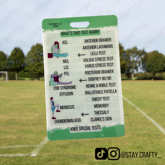 Ankle/Knee Special Tests Badge Card