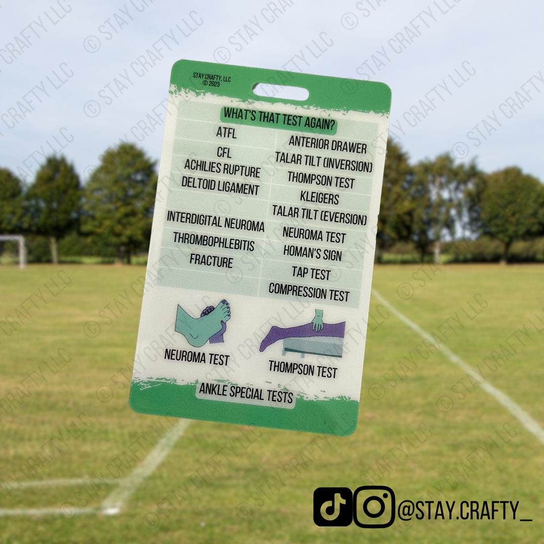 Ankle/Knee Special Tests Badge Card