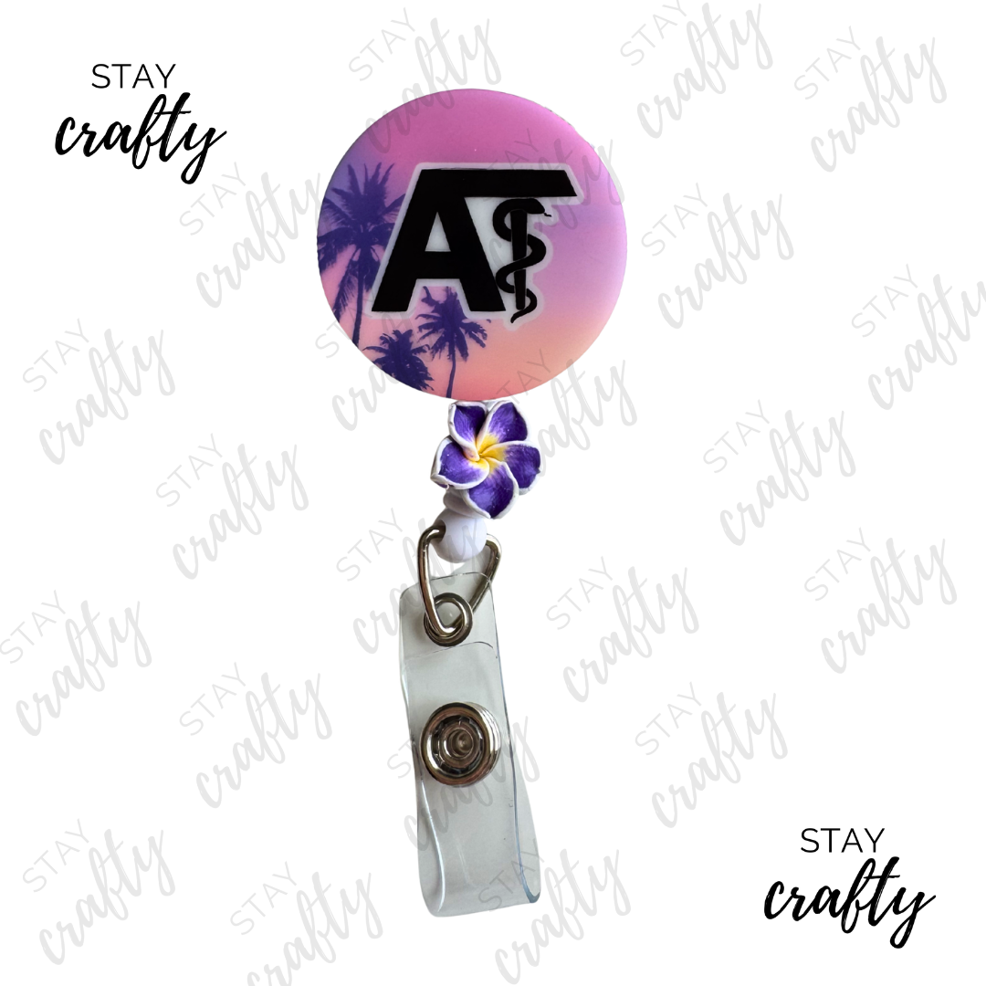 Soft Ombre_Summer AT- Alligator Clip Badge Reel