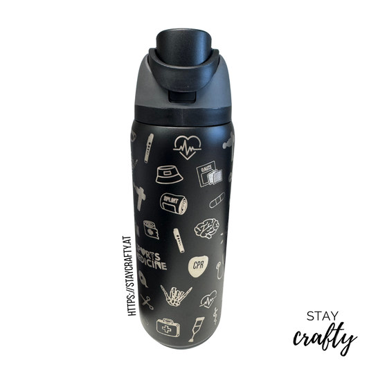 Black- 32oz Full Wrap Water Bottle