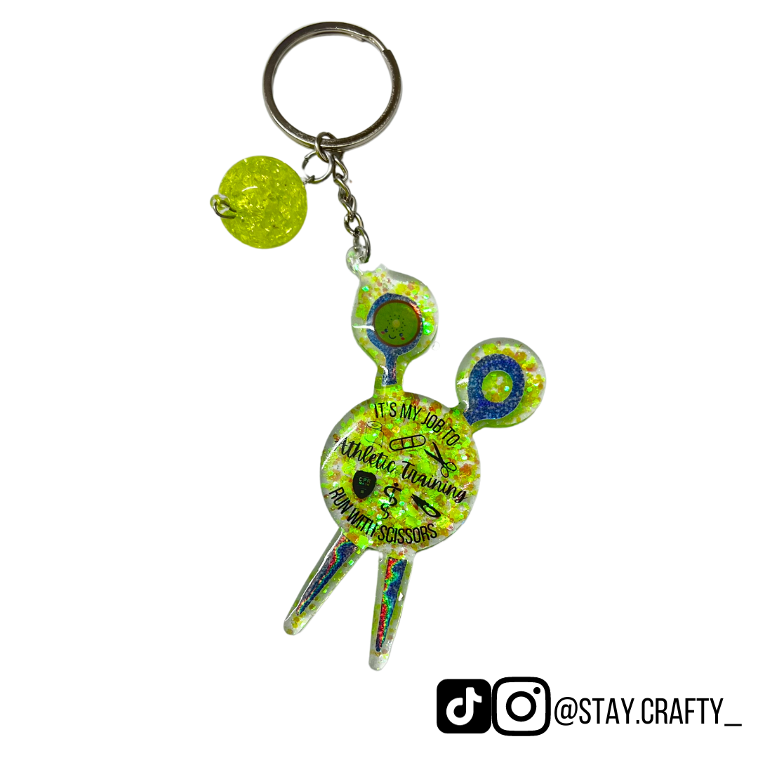 Kiwi It's my job to run with scissors- Keychain