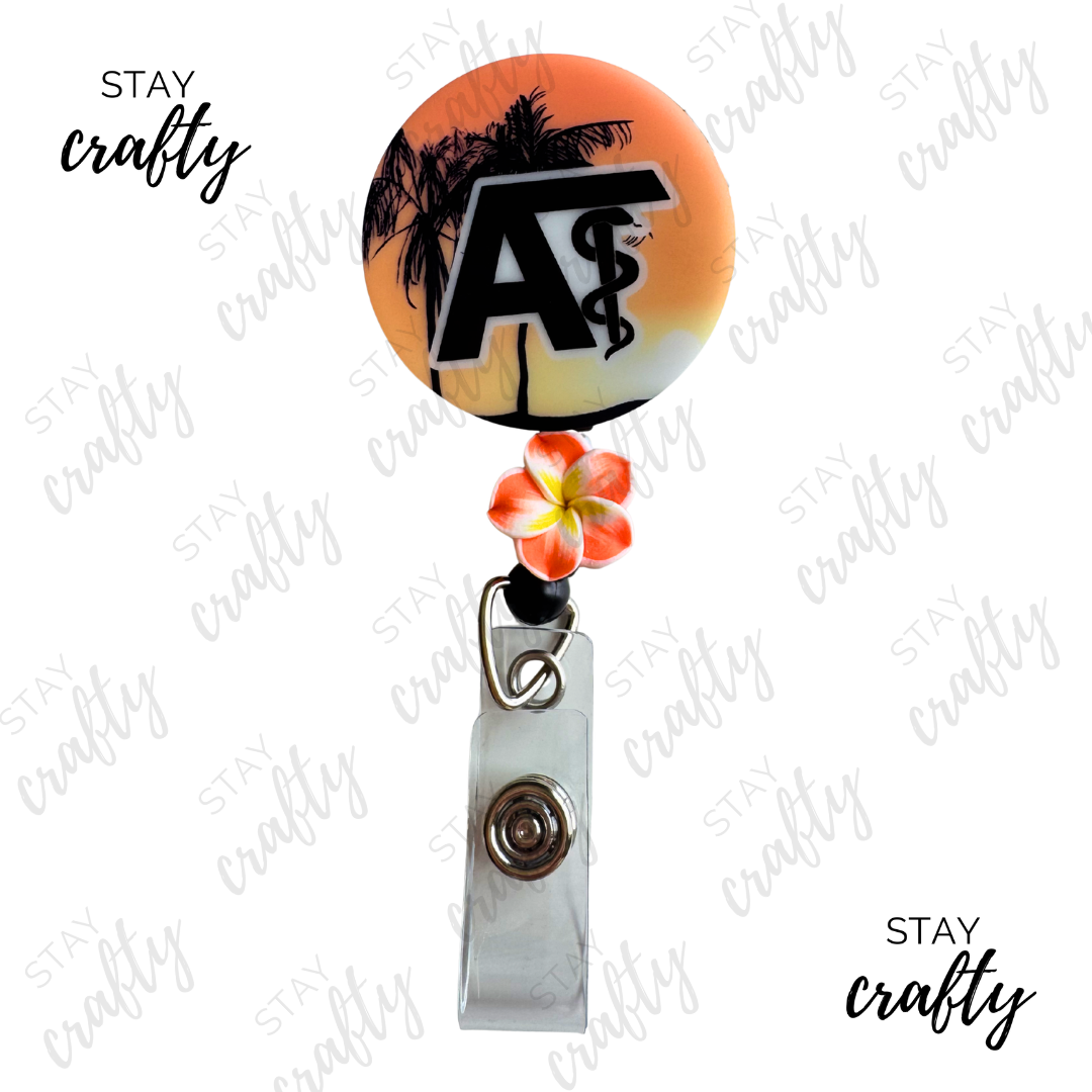 Orange Summer AT- Alligator Clip Badge Reel