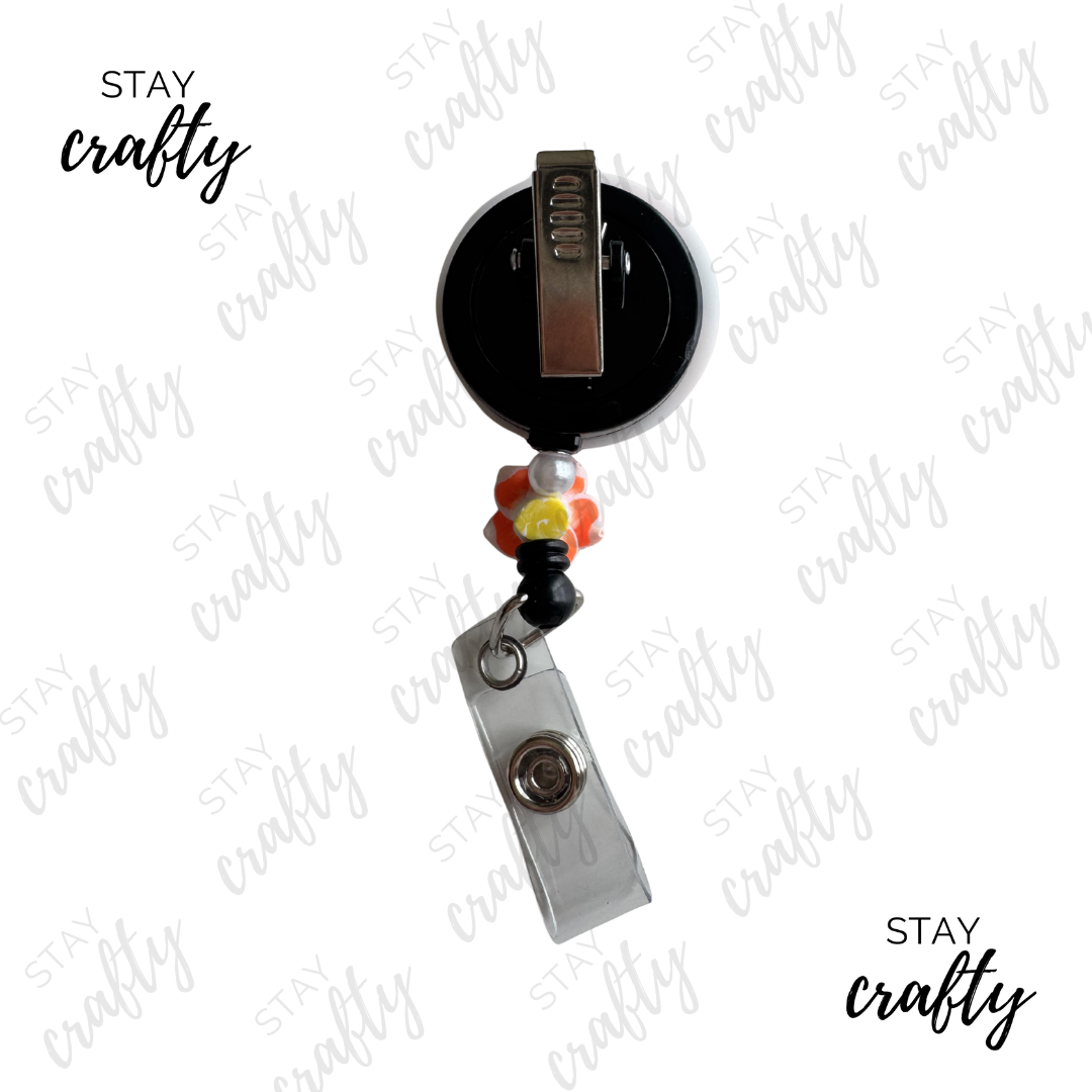 Orange Summer AT- Alligator Clip Badge Reel