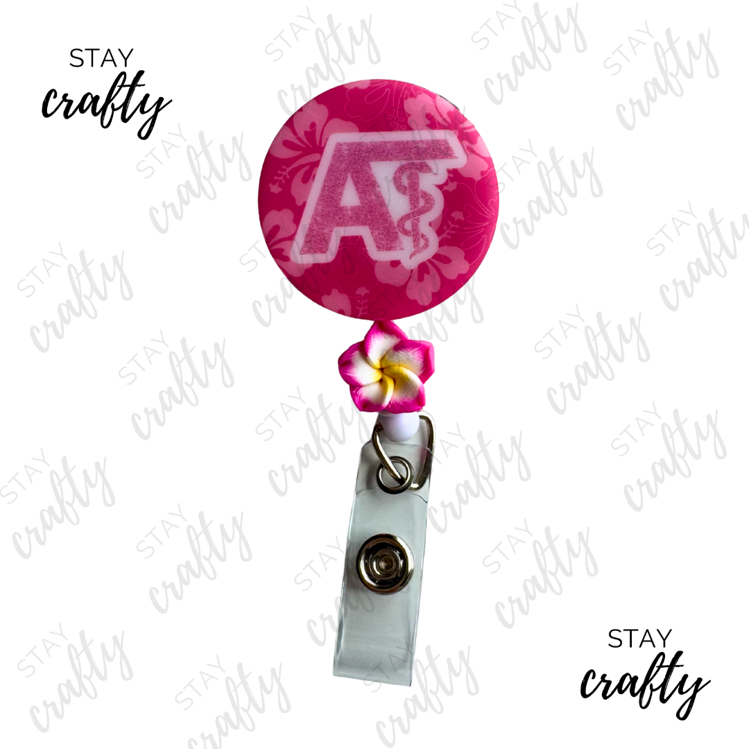 Pink_Summer AT- Alligator Clip Badge Reel