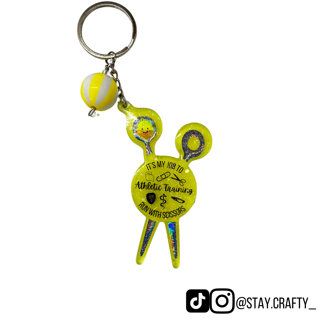 Lemon It's my job to run with scissors- Keychain