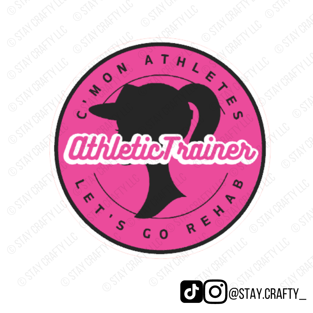 Pink C'mon Athletes, Let's go Rehab! - Sticker