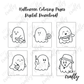 12 Halloween Coloring Pages PDF- Digital Download