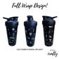 Black Full Wrap Shaker Bottle