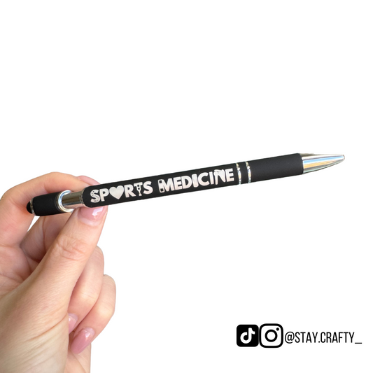 Black Sports Medicine Pen w/ Stylus