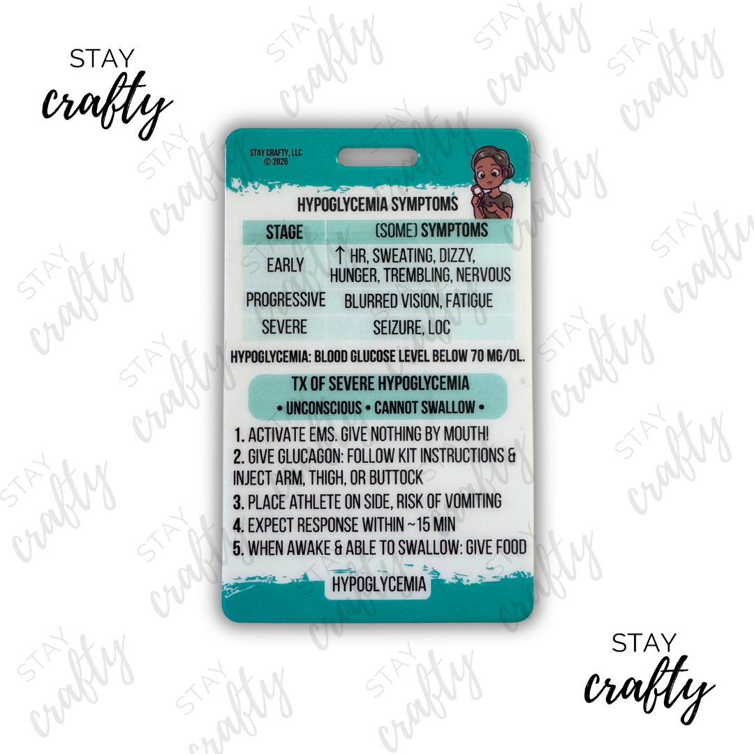 New! Hypoglycemia Badge Card
