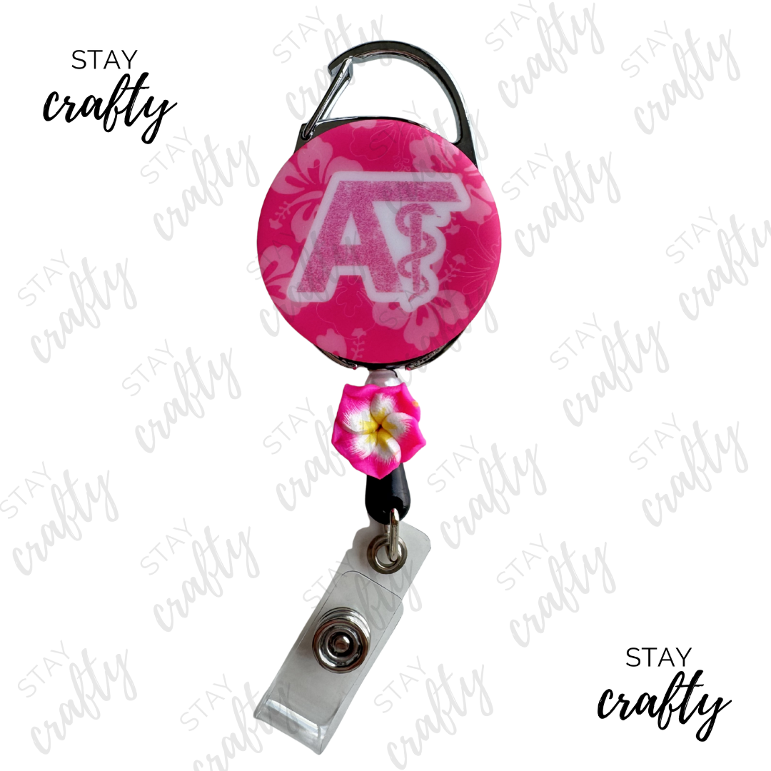 Hot Pink Summer AT- Carabiner Badge Reel