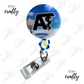 Blue Beach Summer AT- Alligator Clip Badge Reel