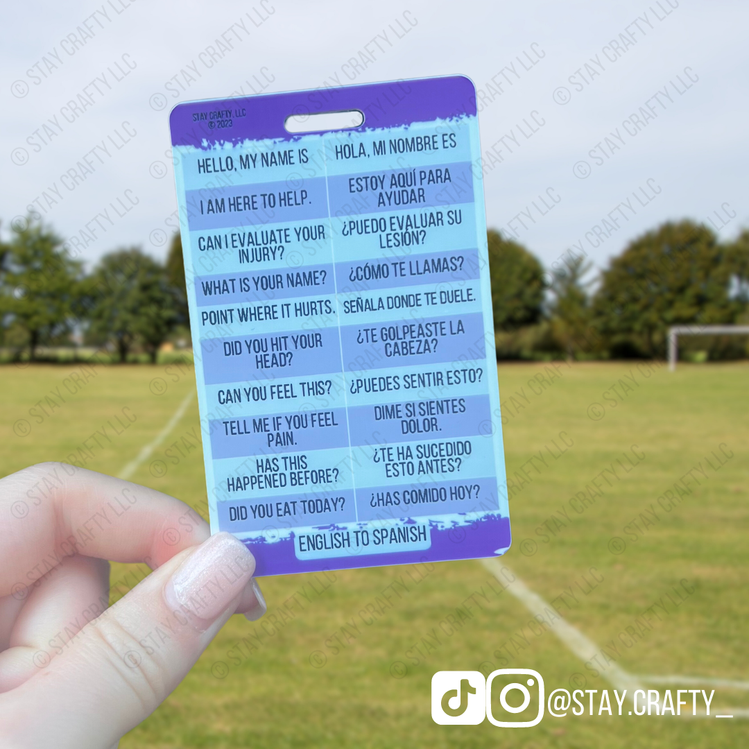 English to Spanish Badge Card