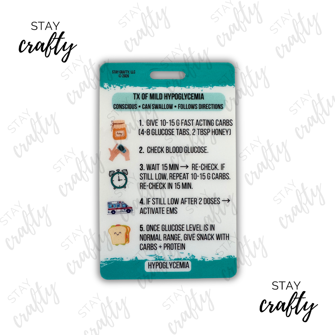 New! Hypoglycemia Badge Card
