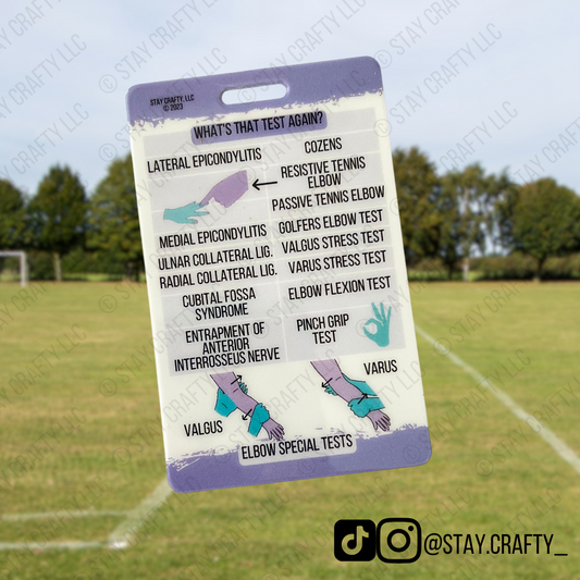 Elbow/hand/wrist Special Tests Badge Card