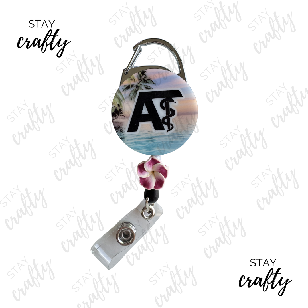 Beach Summer AT- Carabiner Badge Reel