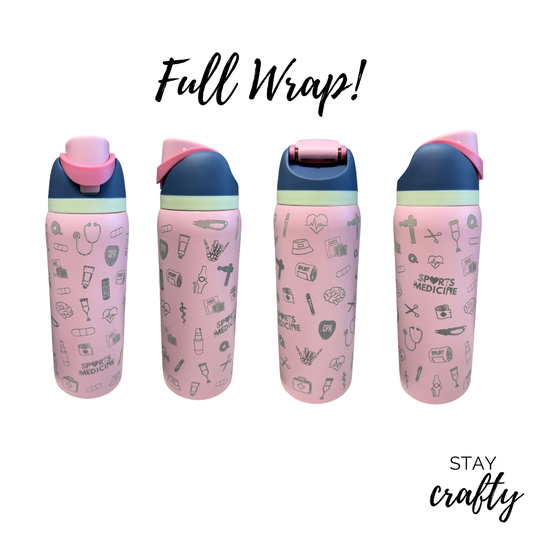 Pink- 32oz Full Wrap Water Bottle