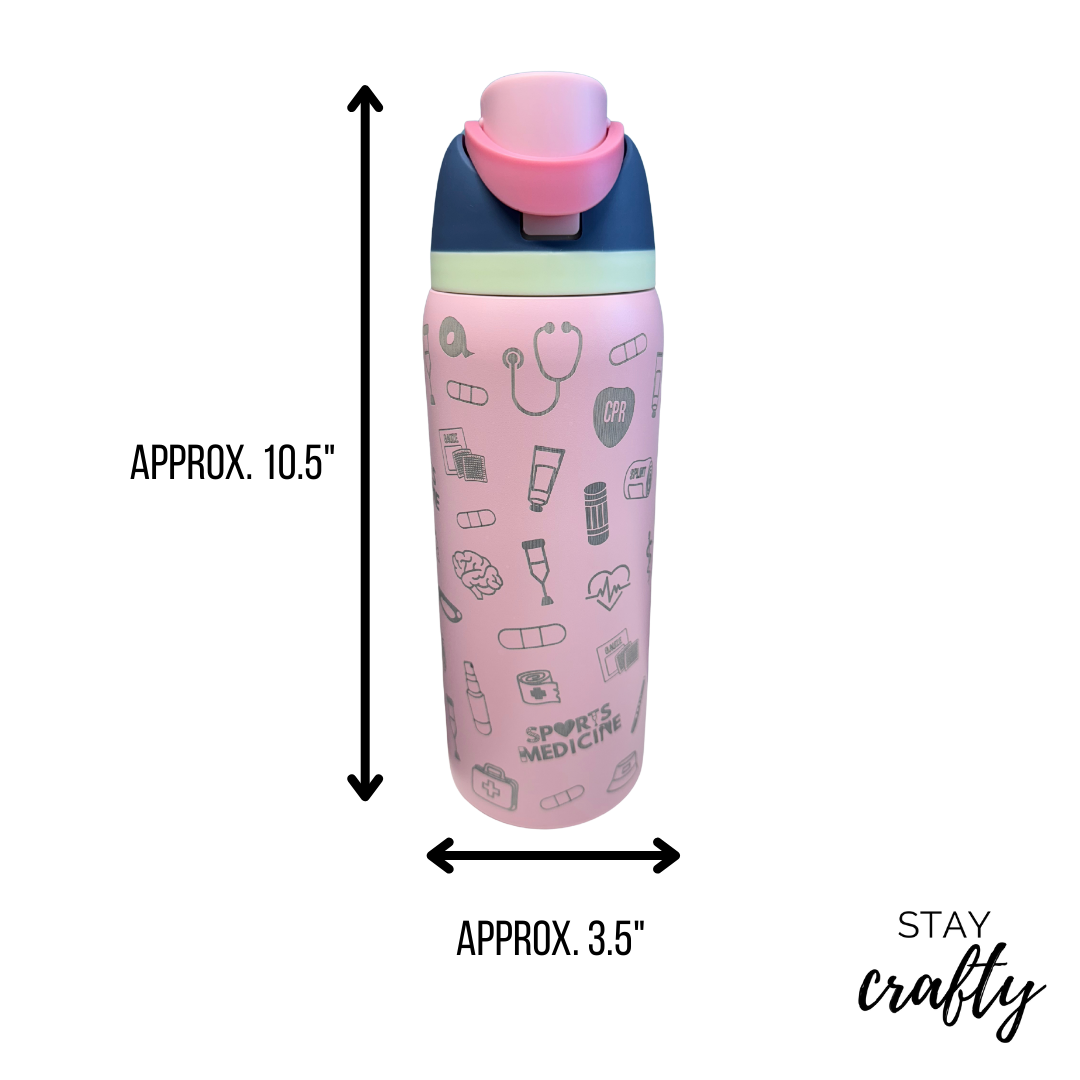 Pink- 32oz Full Wrap Water Bottle