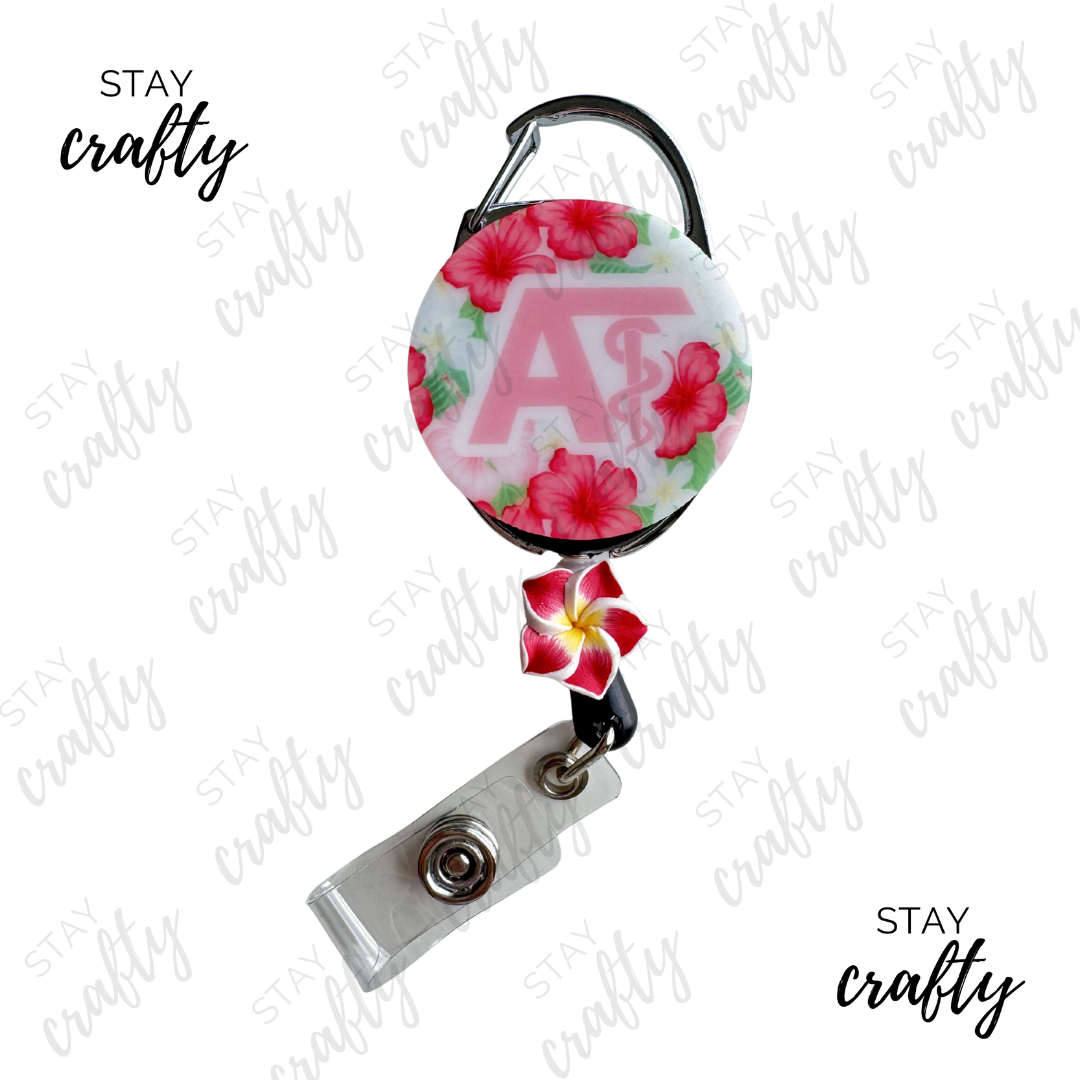 Pink Summer AT- Carabiner Badge Reel
