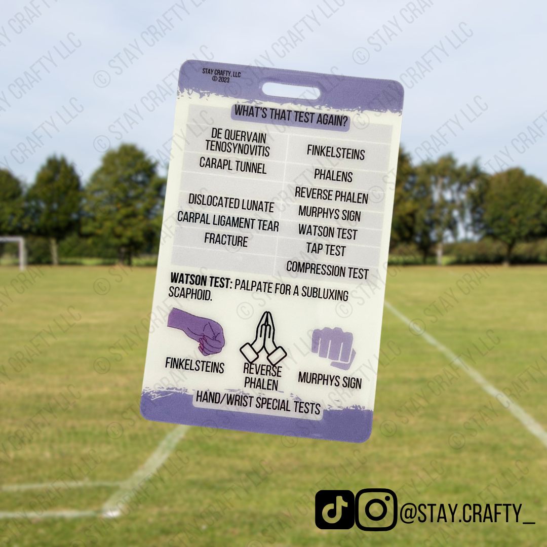 Card Test Hand Elbow/hand/wrist Special Tests Badge Card – Stay Crafty