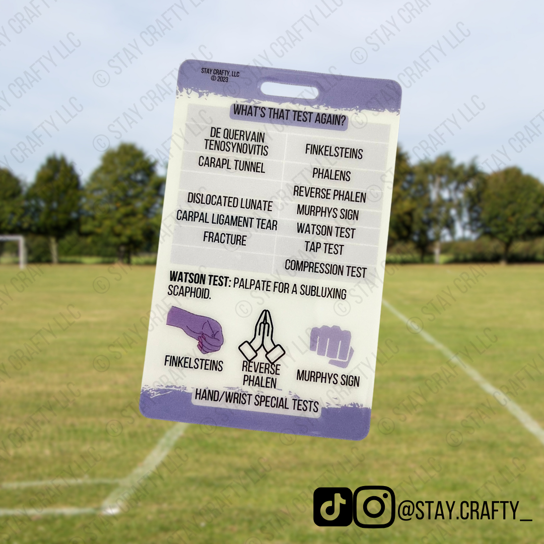 Elbow/hand/wrist Special Tests Badge Card