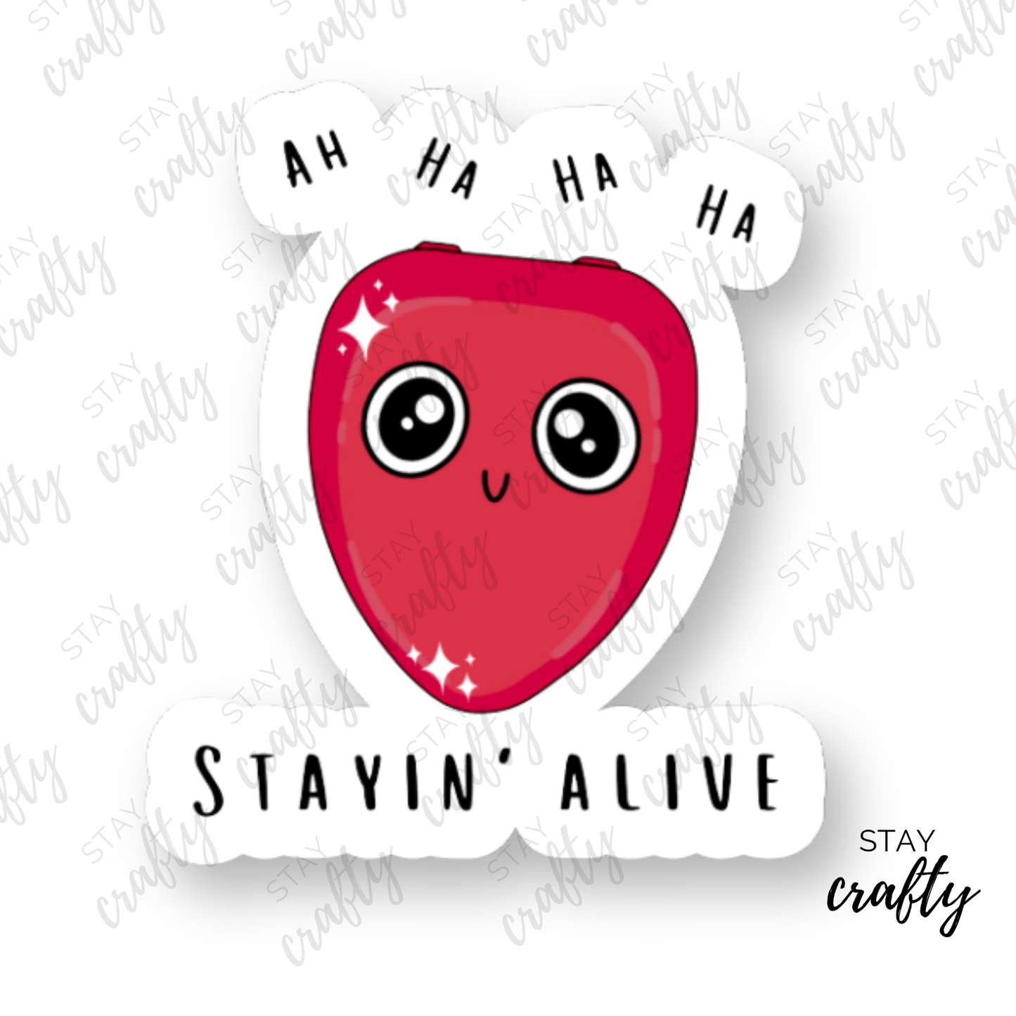 Stayin' Alive w/Cute CPR Mask - Sticker