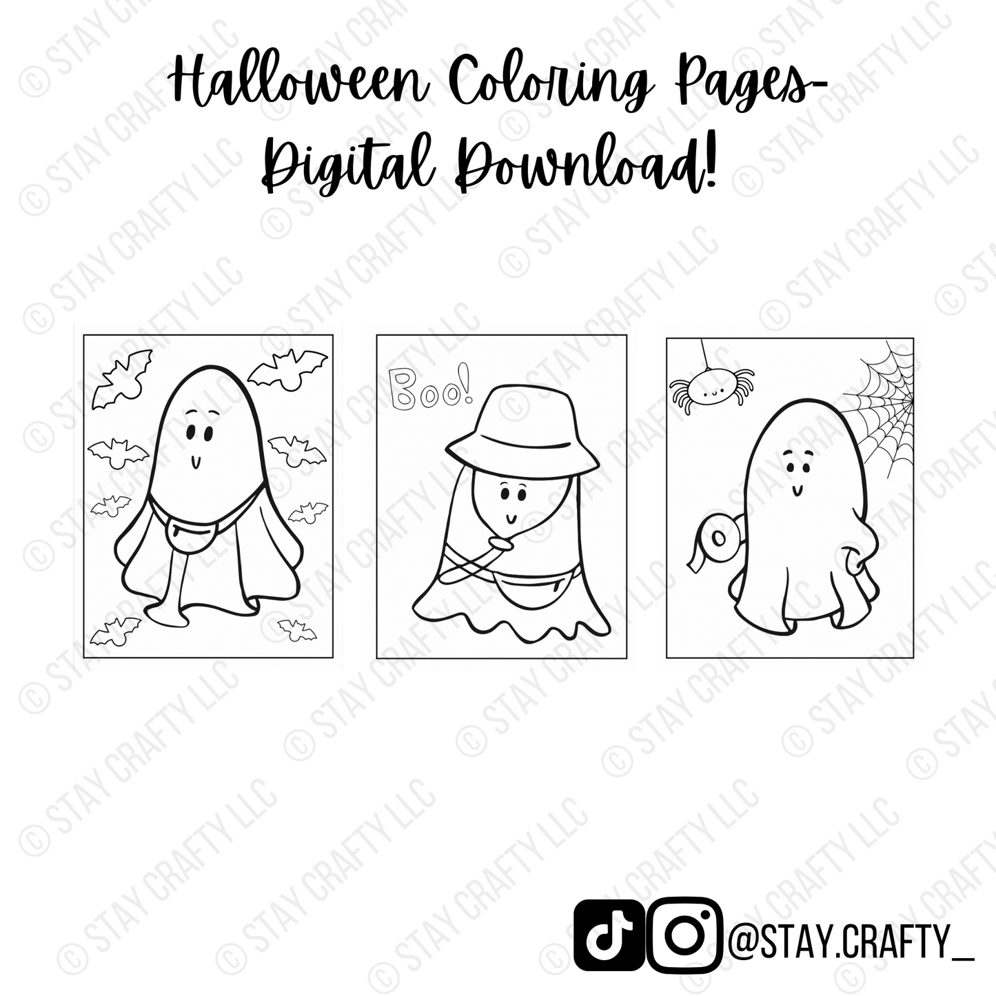 Halloween Coloring Pages PDF- Digital Download