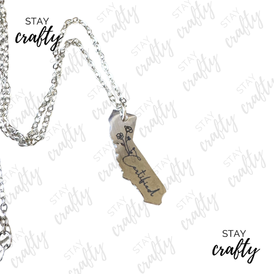 California Certified Necklace- Silver Stainless Steel