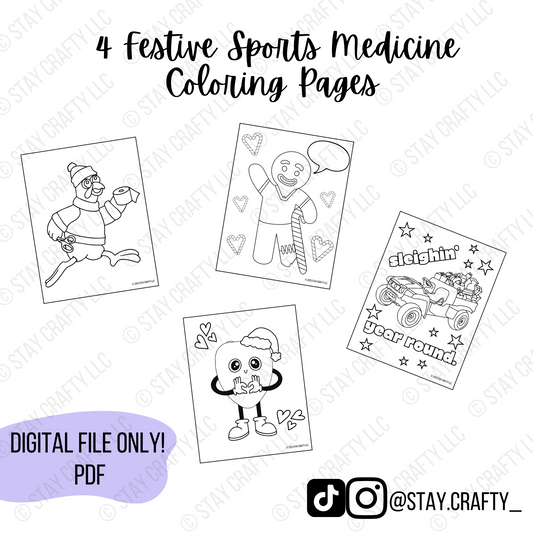 Sports Medicine Holiday Coloring Pages PDF- Digital Download