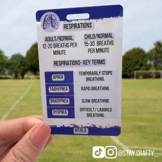 Respirations/BP Badge Card