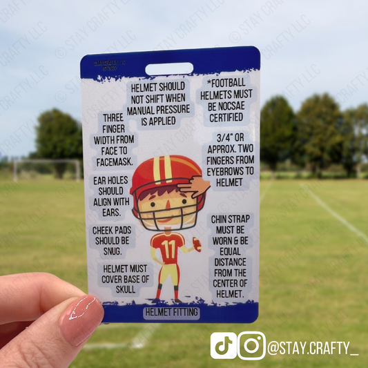 Helmet/Crutch Fitting Badge Card