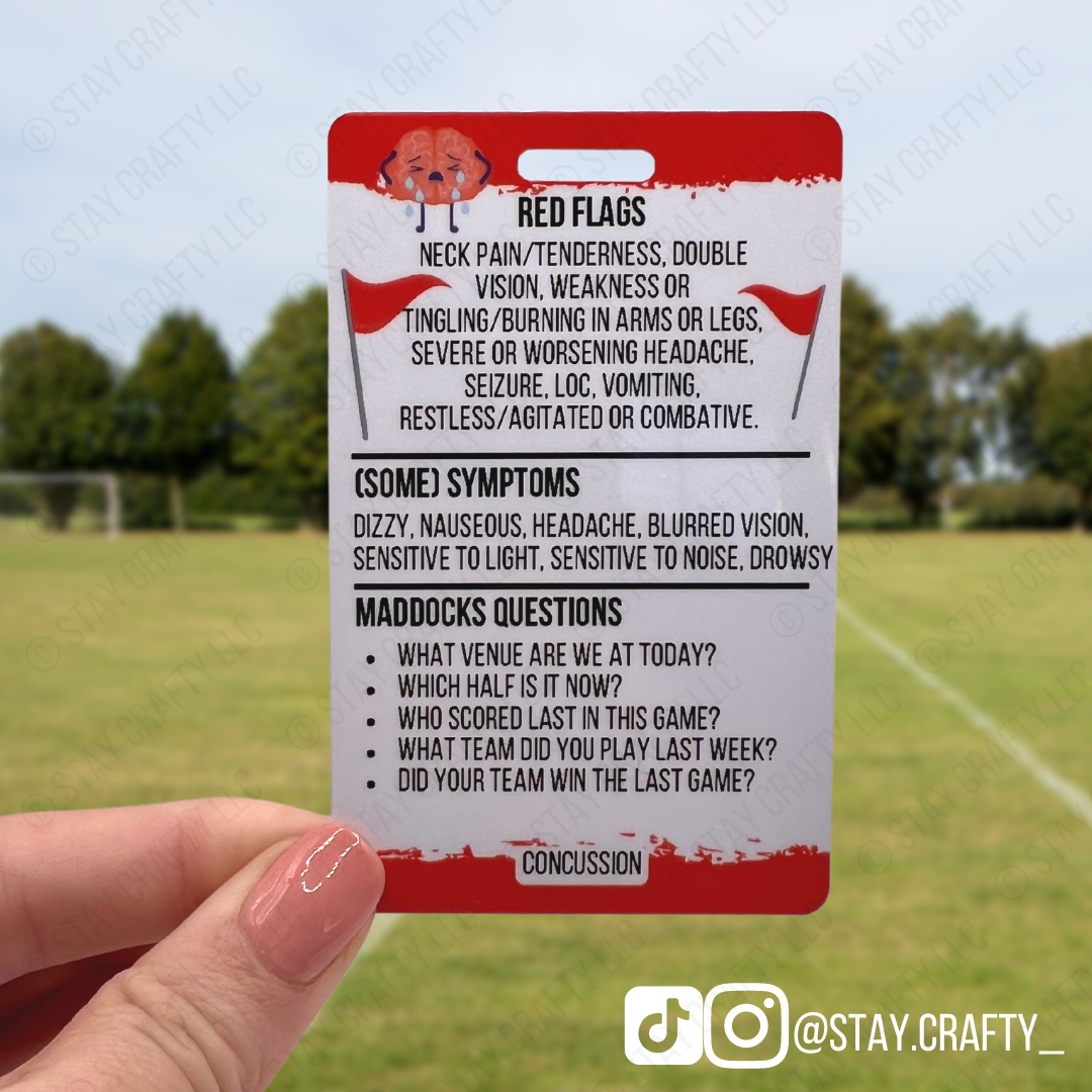 Concussion Rack Card Concussion Badge Card – Stay Crafty