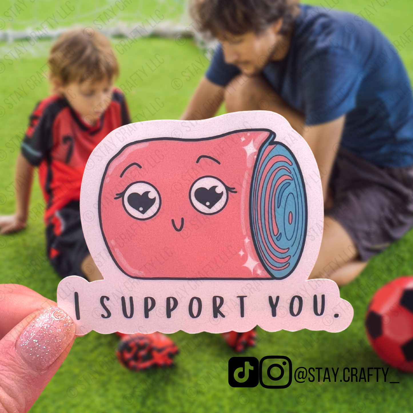 I Support You w/Cute Splint - Sticker