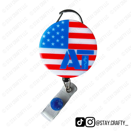 Athletic Trainer (Red/White/Blue) - Badge Reel
