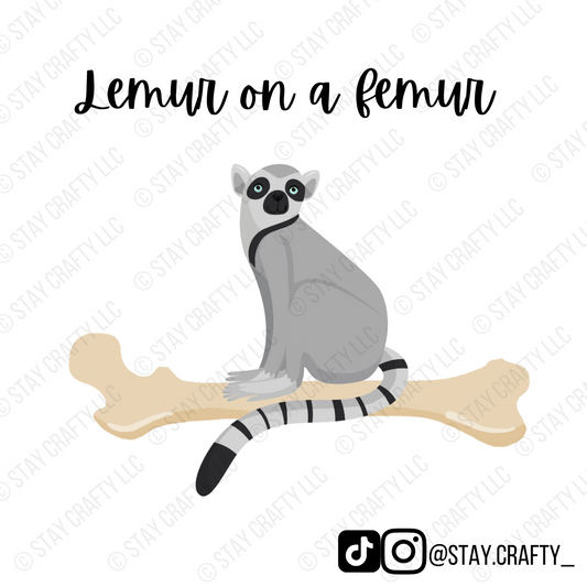 Lemur on a Femur - Sticker