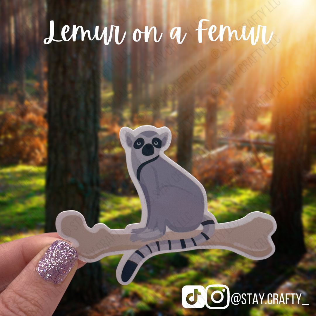 Lemur on a Femur - Sticker