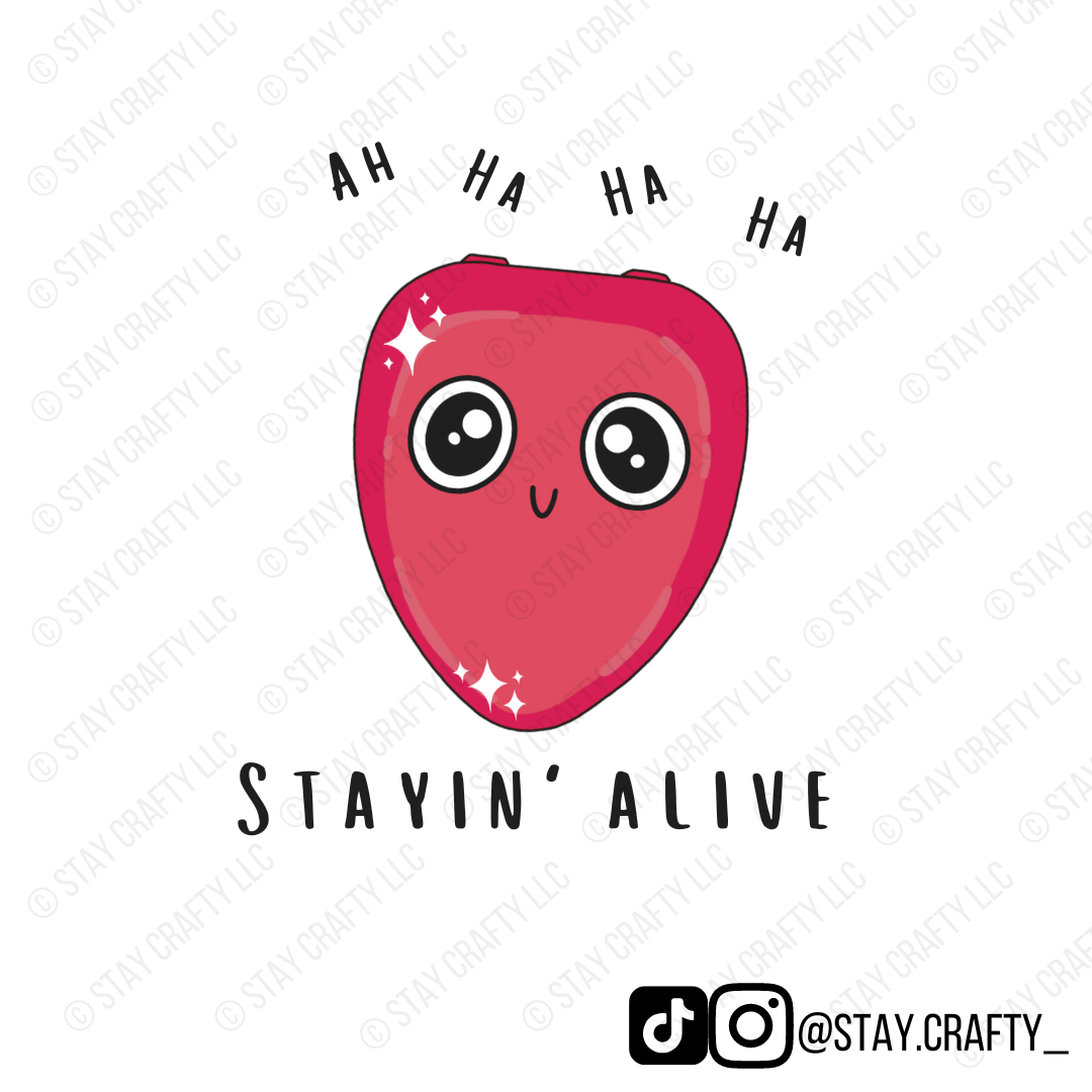 Stayin' Alive w/Cute CPR Mask - Sticker